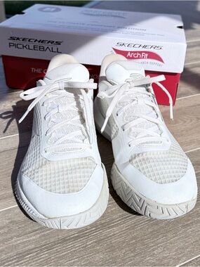 Skechers White Arch Fit Court Sneakers
